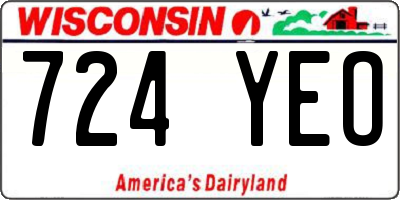WI license plate 724YEO