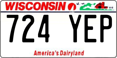 WI license plate 724YEP