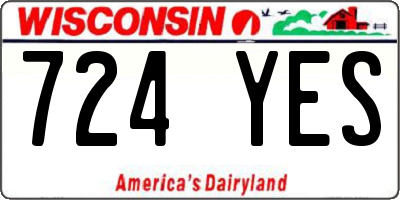 WI license plate 724YES