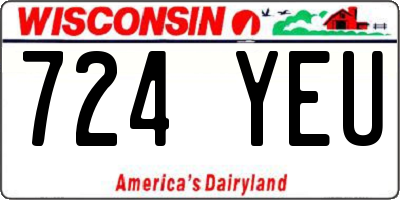 WI license plate 724YEU