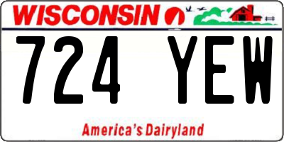 WI license plate 724YEW
