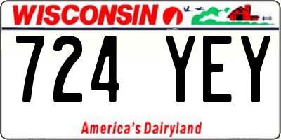 WI license plate 724YEY