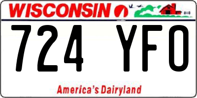 WI license plate 724YFO