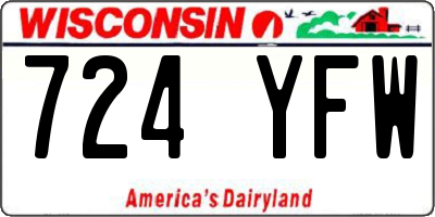 WI license plate 724YFW