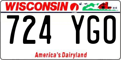 WI license plate 724YGO