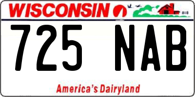 WI license plate 725NAB