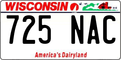 WI license plate 725NAC