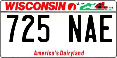 WI license plate 725NAE