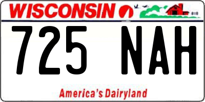 WI license plate 725NAH