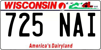 WI license plate 725NAI