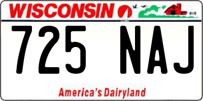 WI license plate 725NAJ