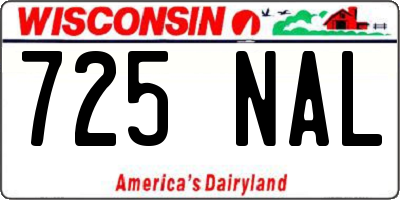 WI license plate 725NAL