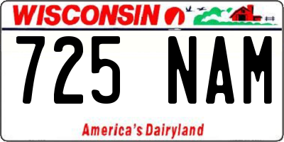 WI license plate 725NAM