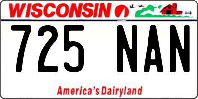 WI license plate 725NAN