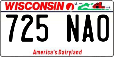 WI license plate 725NAO