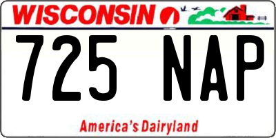 WI license plate 725NAP