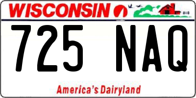 WI license plate 725NAQ