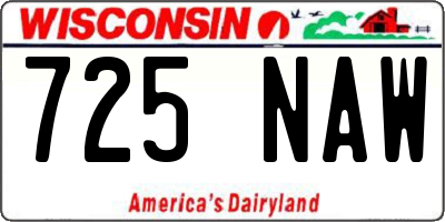 WI license plate 725NAW