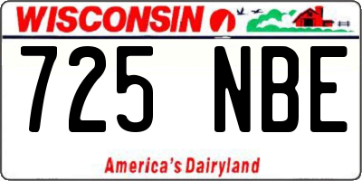 WI license plate 725NBE