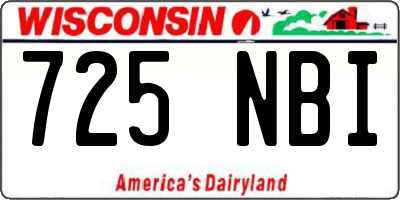 WI license plate 725NBI