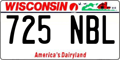 WI license plate 725NBL