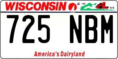 WI license plate 725NBM