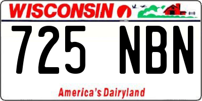 WI license plate 725NBN