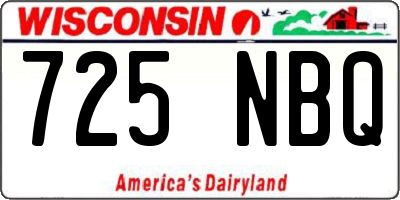 WI license plate 725NBQ