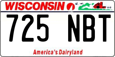 WI license plate 725NBT