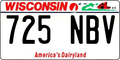 WI license plate 725NBV