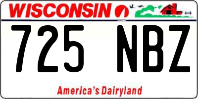 WI license plate 725NBZ