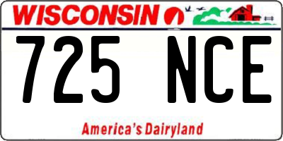 WI license plate 725NCE