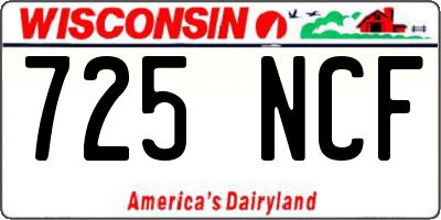 WI license plate 725NCF