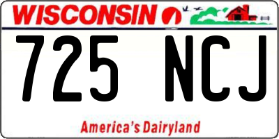 WI license plate 725NCJ