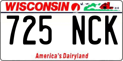 WI license plate 725NCK