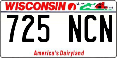 WI license plate 725NCN