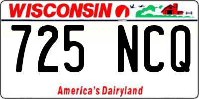 WI license plate 725NCQ