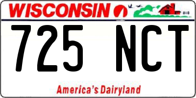 WI license plate 725NCT