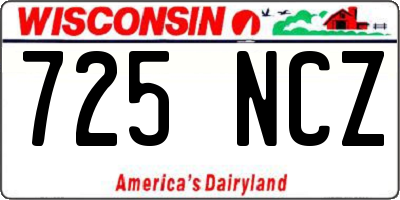 WI license plate 725NCZ