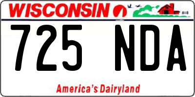 WI license plate 725NDA