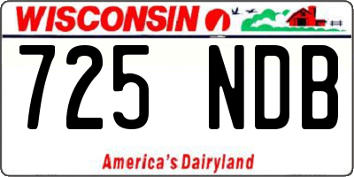 WI license plate 725NDB