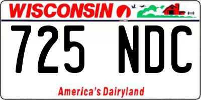 WI license plate 725NDC