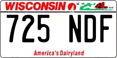 WI license plate 725NDF