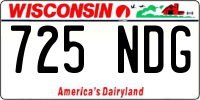 WI license plate 725NDG