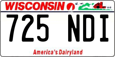 WI license plate 725NDI