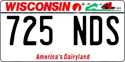 WI license plate 725NDS