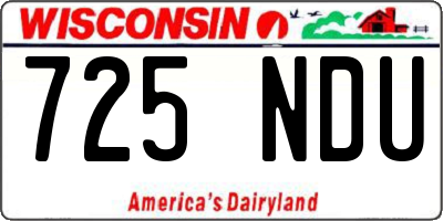 WI license plate 725NDU
