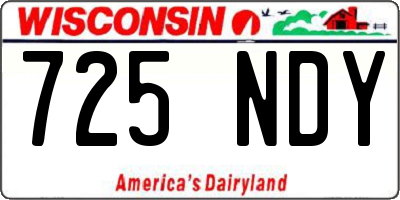 WI license plate 725NDY