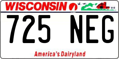 WI license plate 725NEG