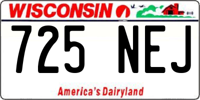 WI license plate 725NEJ